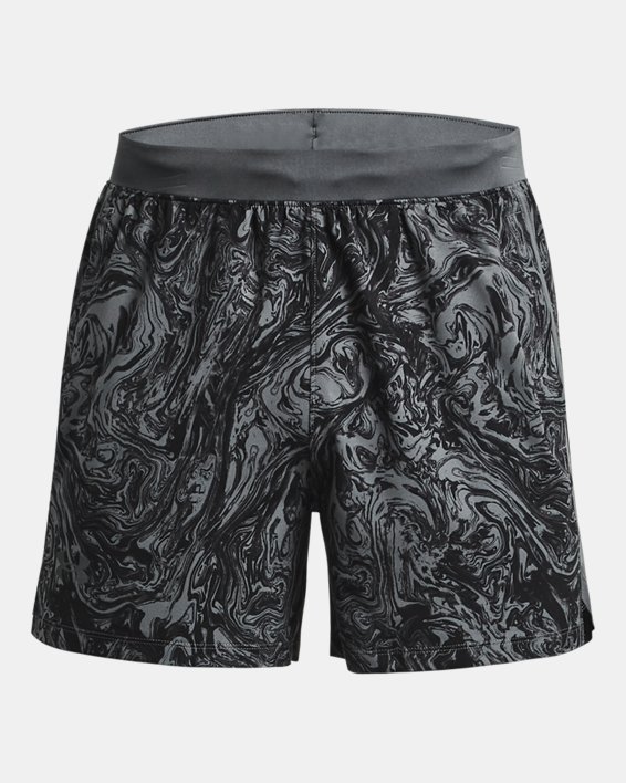 Men's UA Launch SW 5'' Printed Shorts, Gray, pdpMainDesktop image number 6